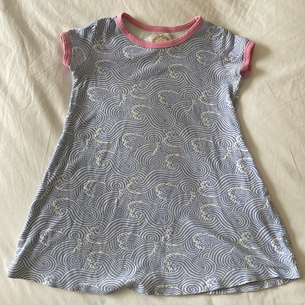 The Beaufort Bonnet Company Polly Play dress 4T, VGUC. Wilmington Waves pattern
